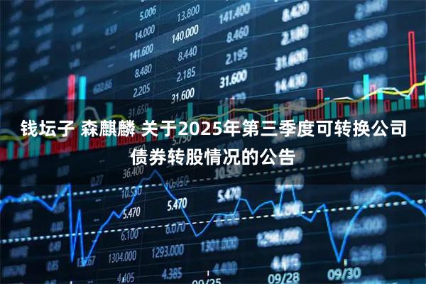 钱坛子 森麒麟 关于2025年第三季度可转换公司债券转股情况的公告