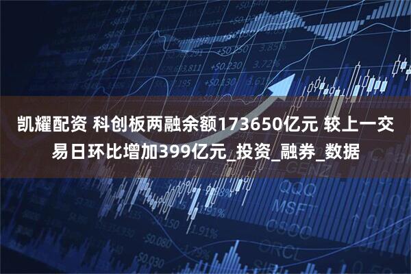 凯耀配资 科创板两融余额173650亿元 较上一交易日环比增加399亿元_投资_融券_数据